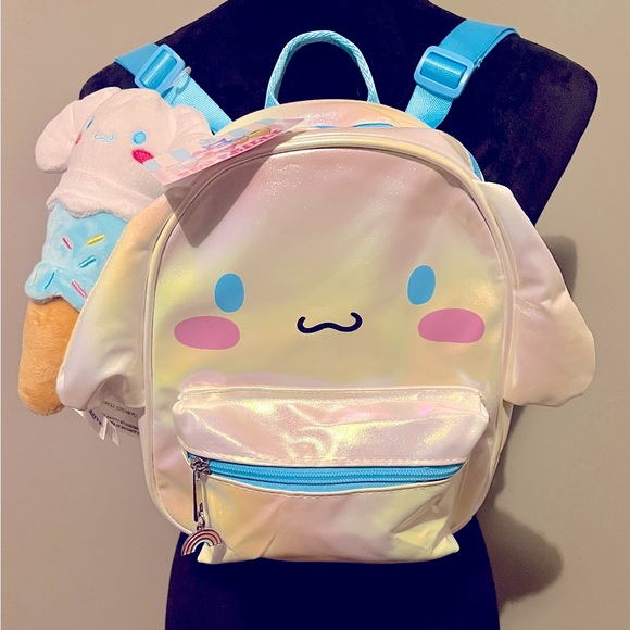 NWT! CINNAMOROLL BACKPACK! SHIMMERY W/ A FREE ADORABLE CINNAMOROLL TOY! - Picture 2 of 6